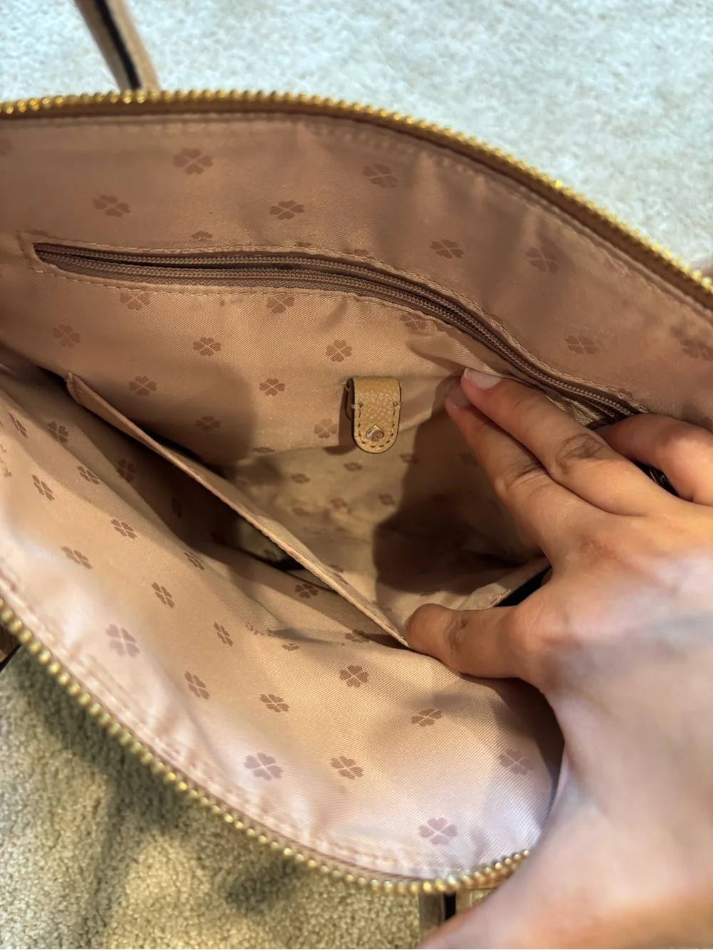 kate spade tan pebble leather satchel